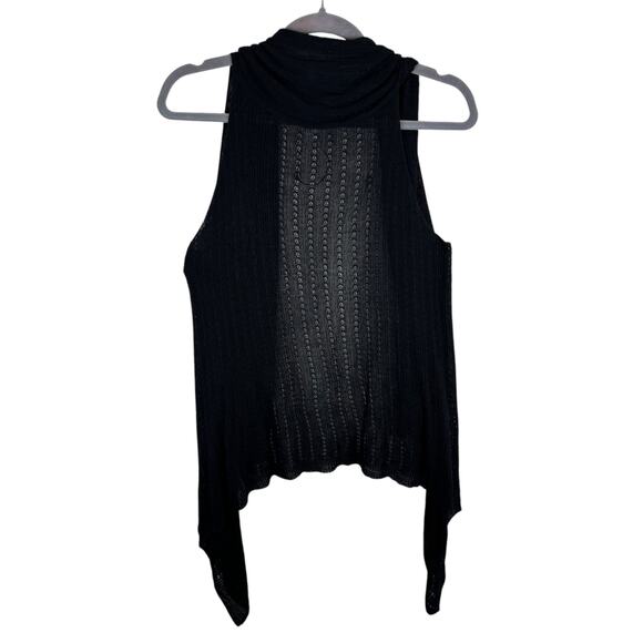 Do Everything In Love Black Open Knit Stretchy Lightweight Open Vest Size OS - Picture 2 of 5